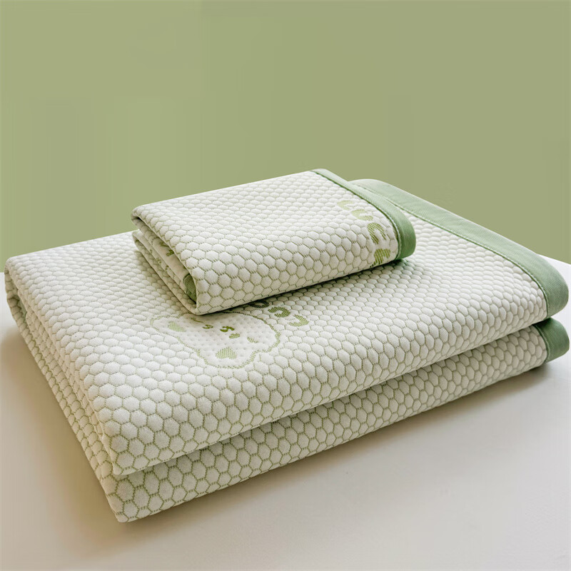 9新款LUCK小冰熊冰豆豆凉席 夏季凉席 空调席床席款床笠款 LUCK小冰熊-绿 三件套床席款 200cm*150cm