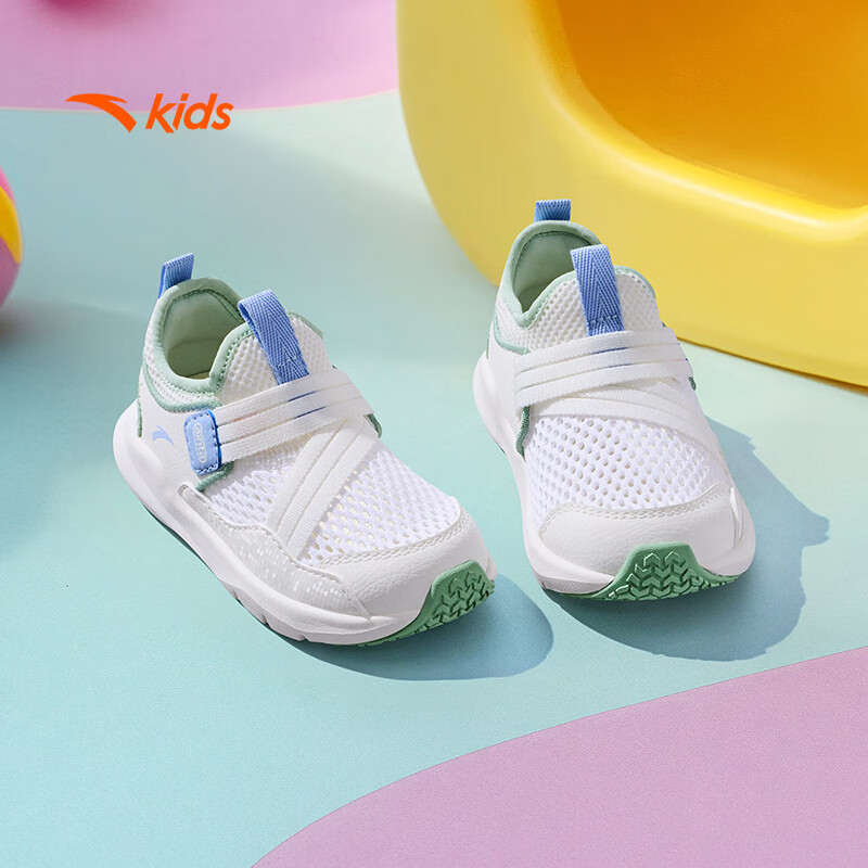 安踏儿童男女婴童跑鞋夏舒适防滑宝宝学步鞋一脚蹬鞋A22520024