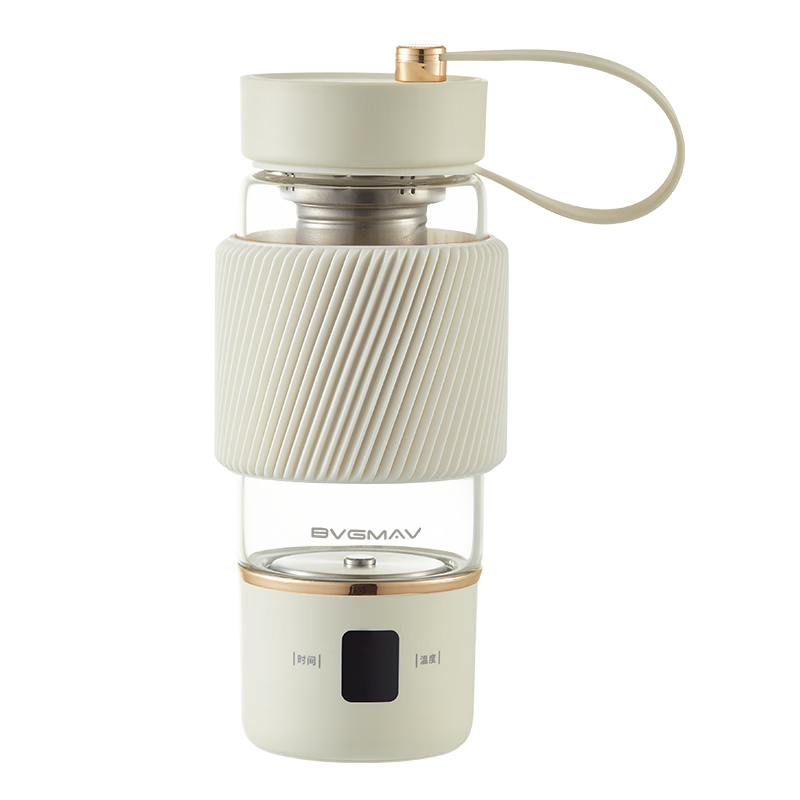 宝威玛（BVGMAV）便携烧水杯养生杯高硼硅玻璃电热水壶纯钛茶仓恒温泡奶杯高档礼品