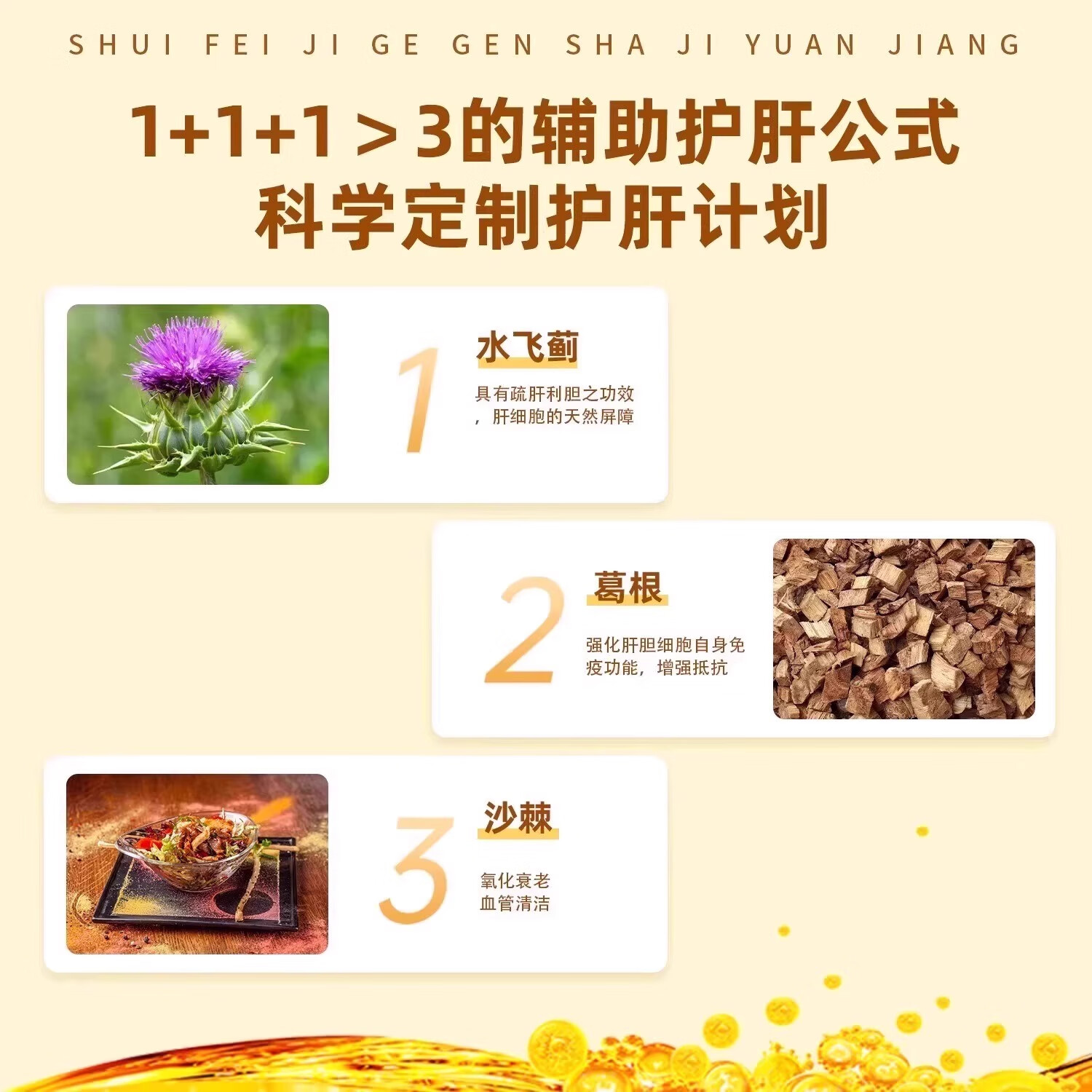 【肝0负担】60倍浓缩水飞蓟葛根沙棘饮肝养护熬夜肝排男女毒调理 2发5【适合比多尿黄口臭】爆卖