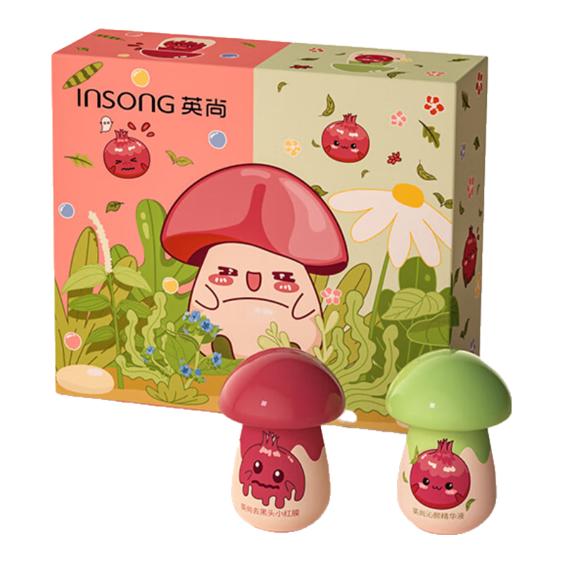 英尚（INSONG）【官方旗艦】英尚小紅膜小蘑菇鼻貼鼻膜深層清潔鼻頭貼去黑頭組合 小紅膜去黑頭組合神器*2盒
