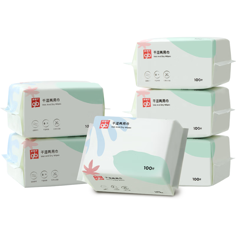 PLUS:好孩子（gb）婴儿绵柔巾儿童干湿两用巾100片*6包 *3件
