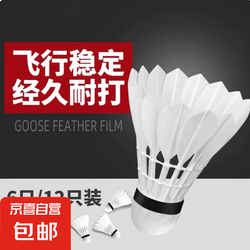 羽毛球正品耐打王室内室外训练用球6只装12只装防风稳定不易打烂 【家庭娱乐款14孔】粗毛白羽 1筒 3只装