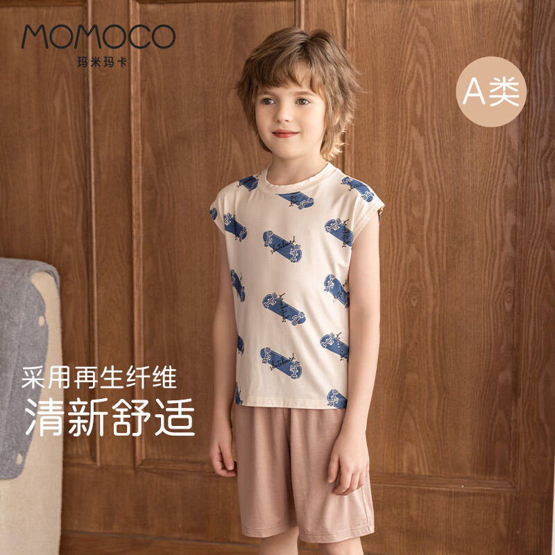 MOMOCO�����꿨��ͯ�ļ��Ҿӷ���ͯ˯����װA���׷�����͸����ʪ���� �����к� 110 ��100-110CM����30-40�