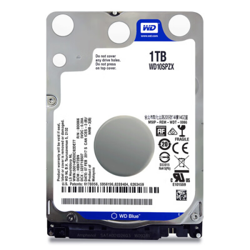 西数(WD)蓝盘 1TB 5400转128M SATA 6 Gb/s 笔记本硬盘()