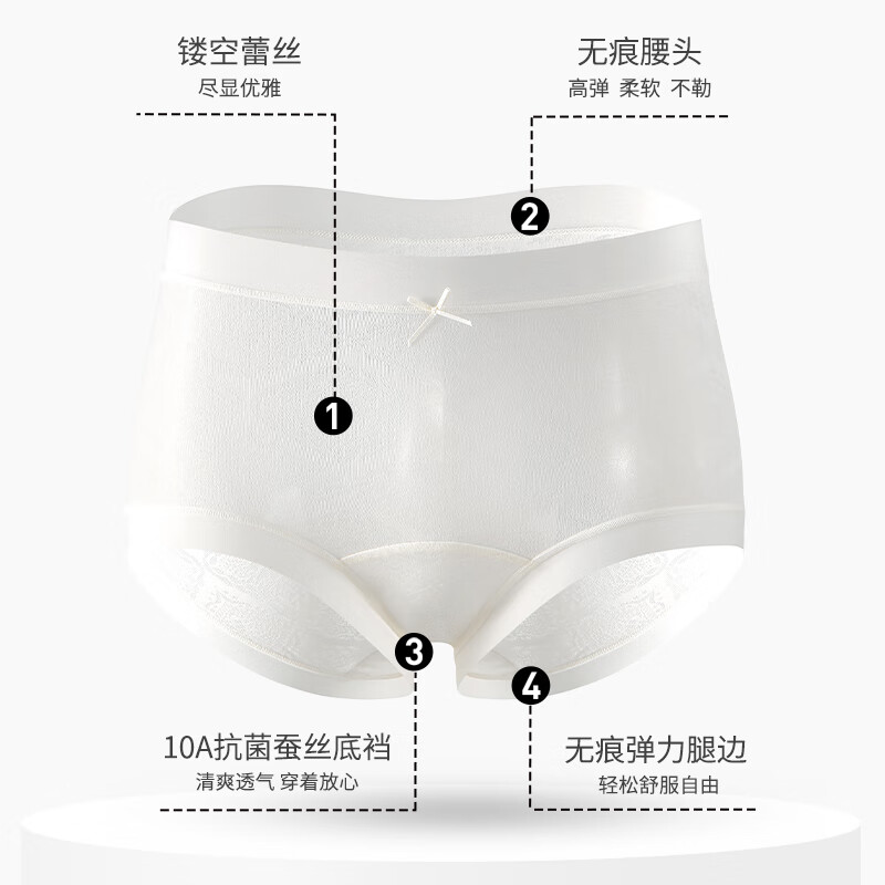 樱姿娜【6条装】无痕蕾丝内裤女性感冰丝网纱10A抗菌聚乳酸丝裆三角裤头 【6条礼盒装】肤+白+粉+紫+绿+蓝 L 中腰(80-110斤内可穿)