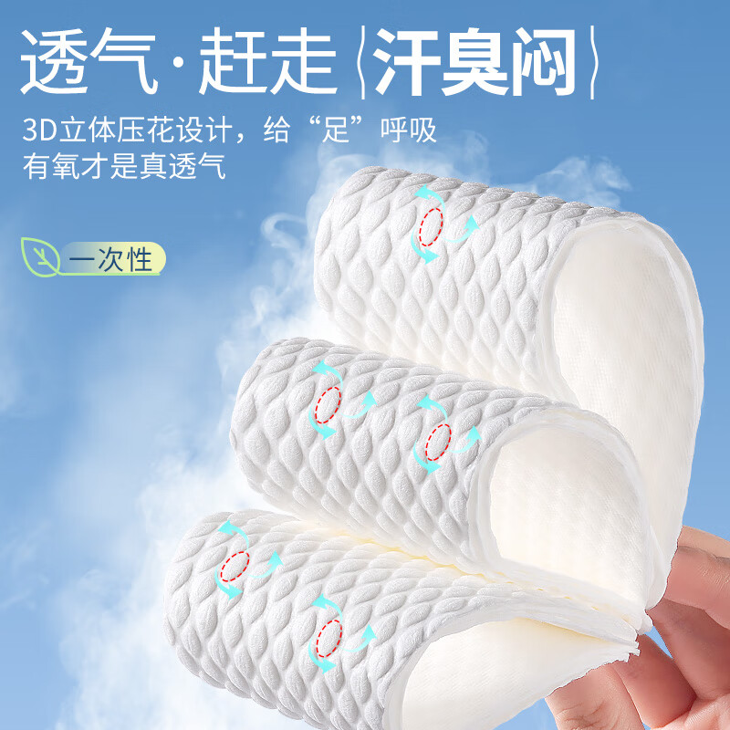 法戈菲女士专用一次性鞋垫吸汗防臭透气抗菌不闷脚夏季超薄木浆光脚鞋垫 白【20双】光脚神器/强吸汗 38码