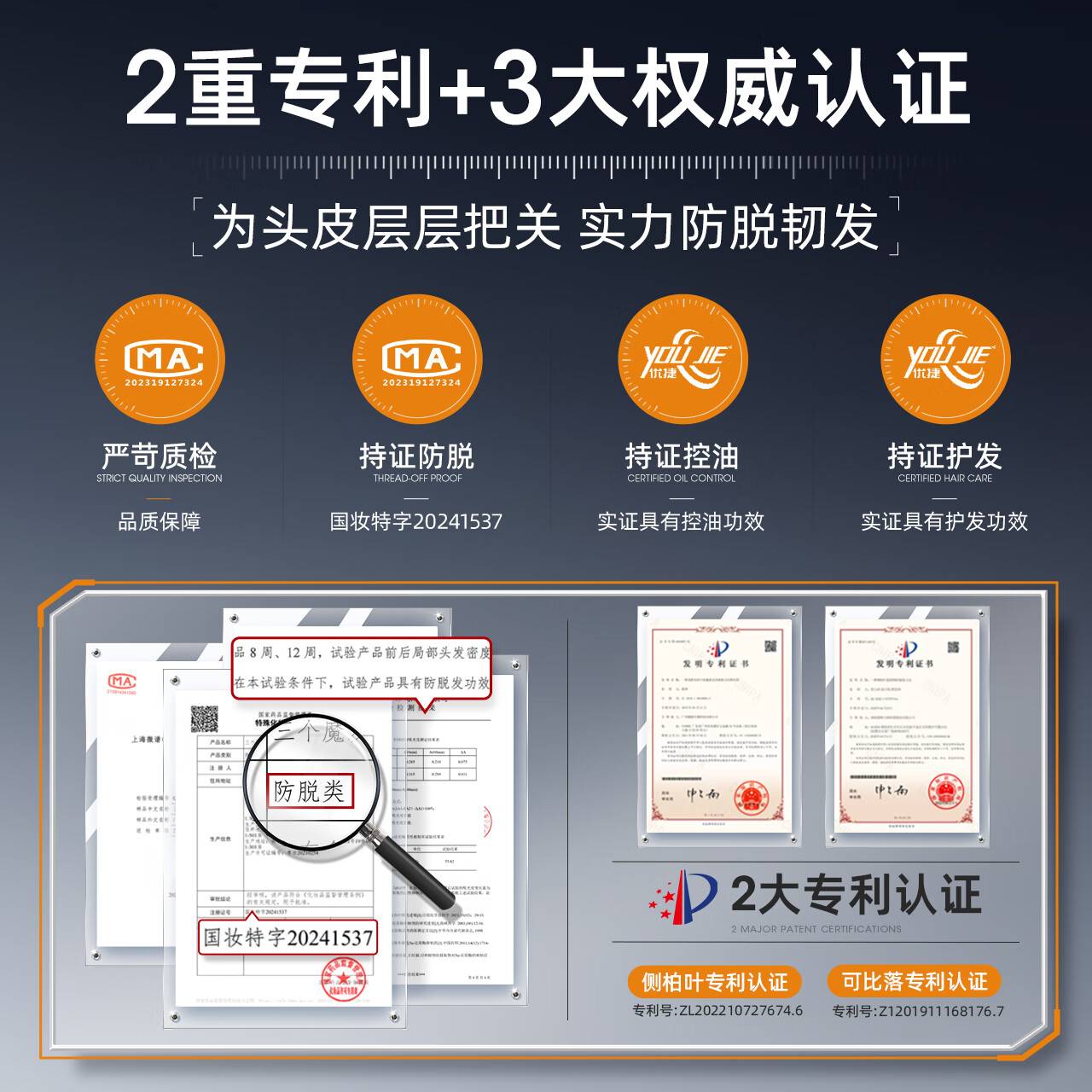 三个魔发匠可比落防脱洗发水生姜固发侧柏叶育控油去屑洗头膏露男女士第1 可比落防脱 400ml*1瓶 男士专研