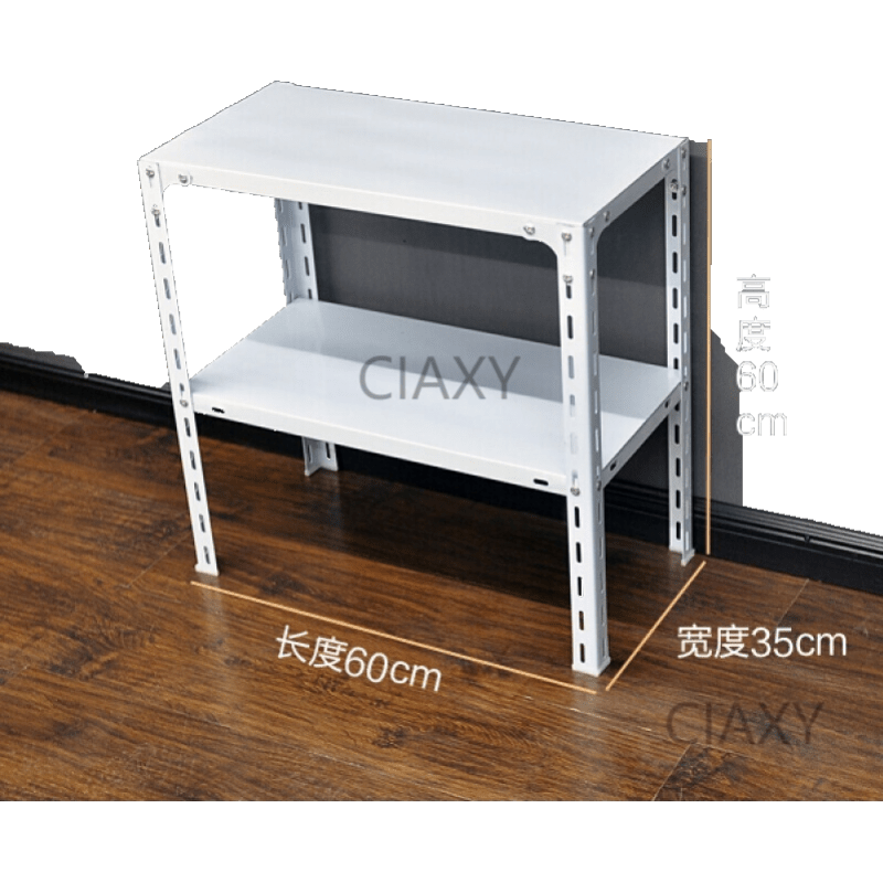 三层小货架展示架家用置物架多功能自由组合落地简约铁架组装架子 长60*宽40*高60加厚(2层板)