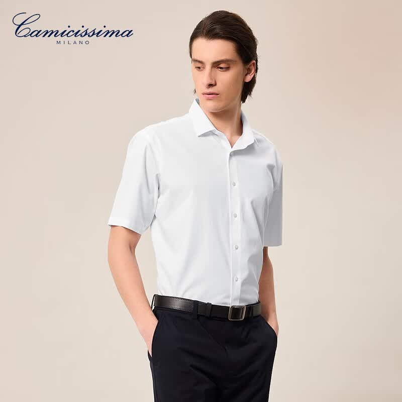 恺米切（CAMICISSIMA）凉感抗菌免烫短袖衬衫6色可选商务休闲短袖 ICC5E020MSF11 42