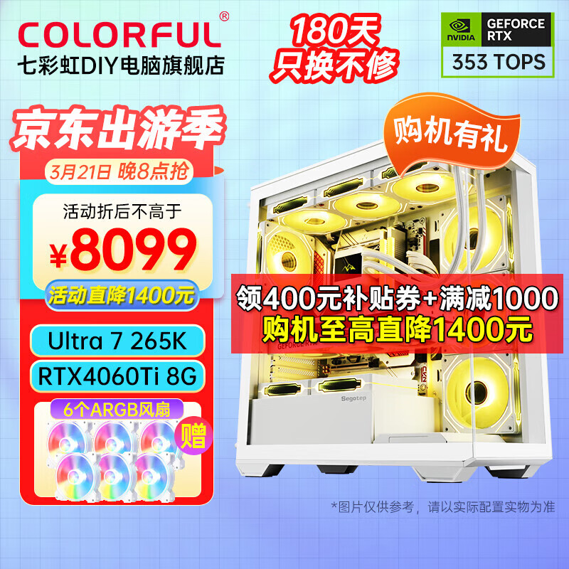 �߲ʺ�ȫ��ͰUltra 7 265K/RTX5080 RTX5070Ti�Կ�ˮ��̨ʽ����װ��������AI�����Ⱦ��Ϸֱ��DIY���� ������ح265Kح1TBحRTX4060Ti��ɫ