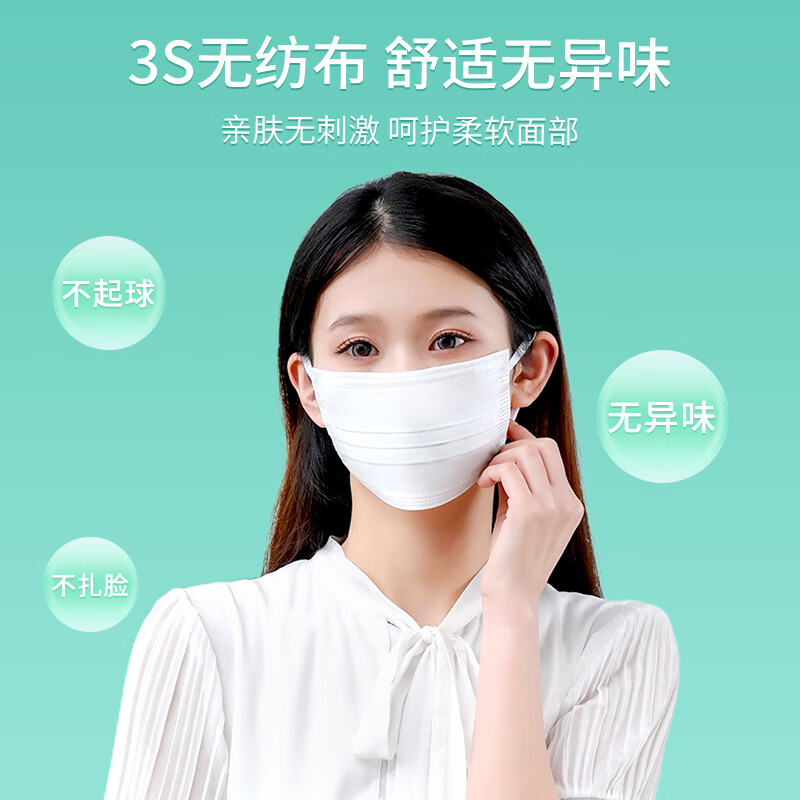 若硕夏季薄款白色口罩医用外科灭菌级一次性医疗单独立包装女高颜值 [经典款]医用外科白50只/独立包装/精美盒装