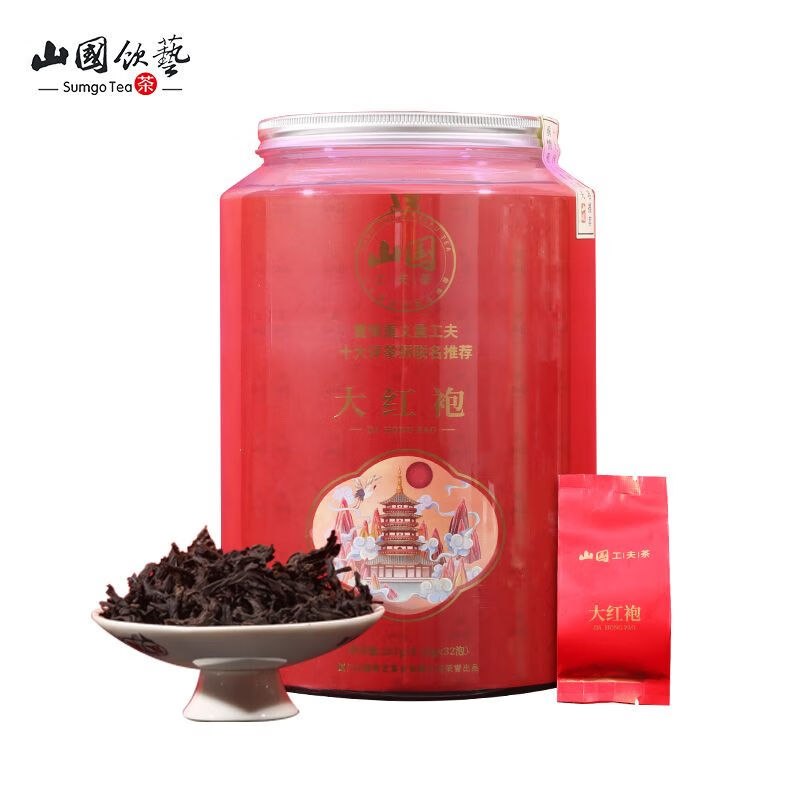山国工夫茶山国饮艺茶叶武 夷岩茶大红袍乌龙茶口粮茶大罐装小包装32