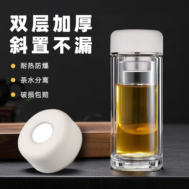 沃鑫透明双层玻璃杯印字logo广告伴手礼杯子礼品茶杯高硼硅水杯批发 24169-12(单层鹅蛋杯)典雅400ml 150-400ml