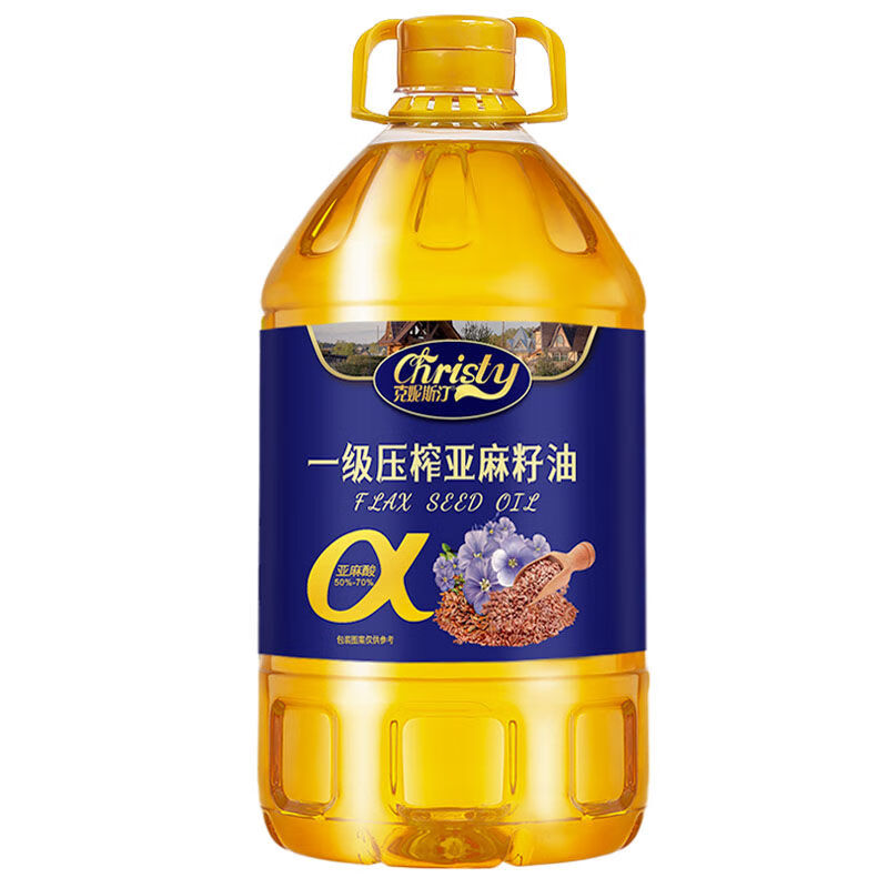 纯正亚麻籽油低温冷榨胡麻油食用油5L大桶装 亚麻籽油【5L桶】 79元