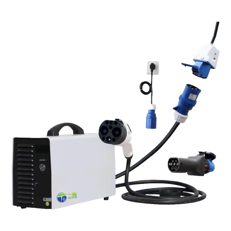 一拓直流隨車充3KW九孔充電槍適用啟辰大V蔚來ES6紅旗eqm5新能源汽車快充口家用便攜式9孔直流充電樁 7KW 便攜式免安裝四合一