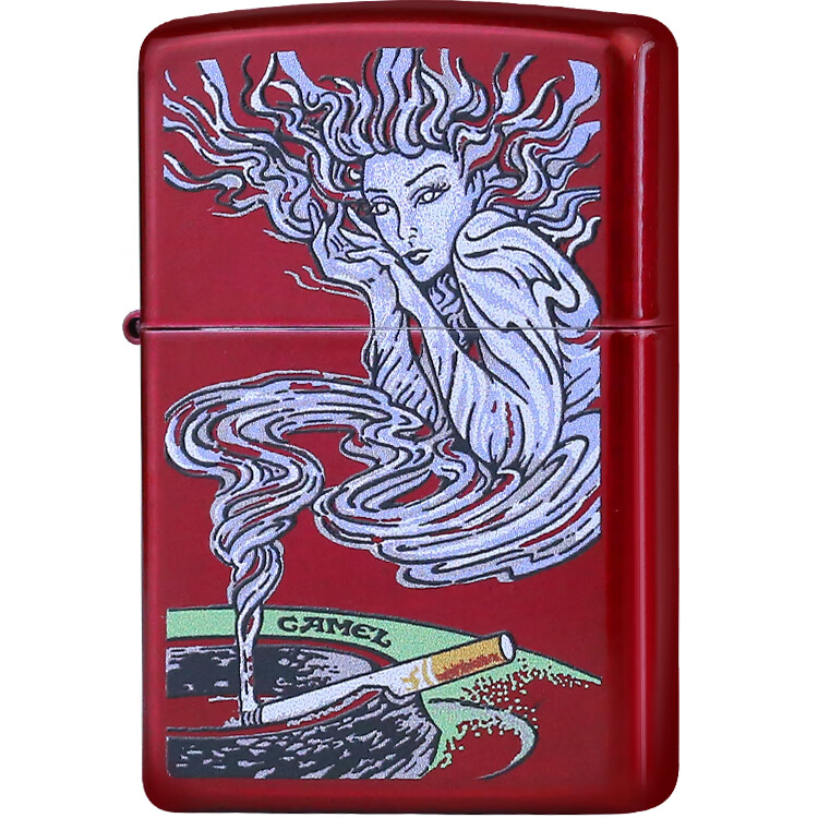 zippo打火机zippo 骆驼女妖巴瑞特黄铜防风烟标限量彩漆男士收藏级