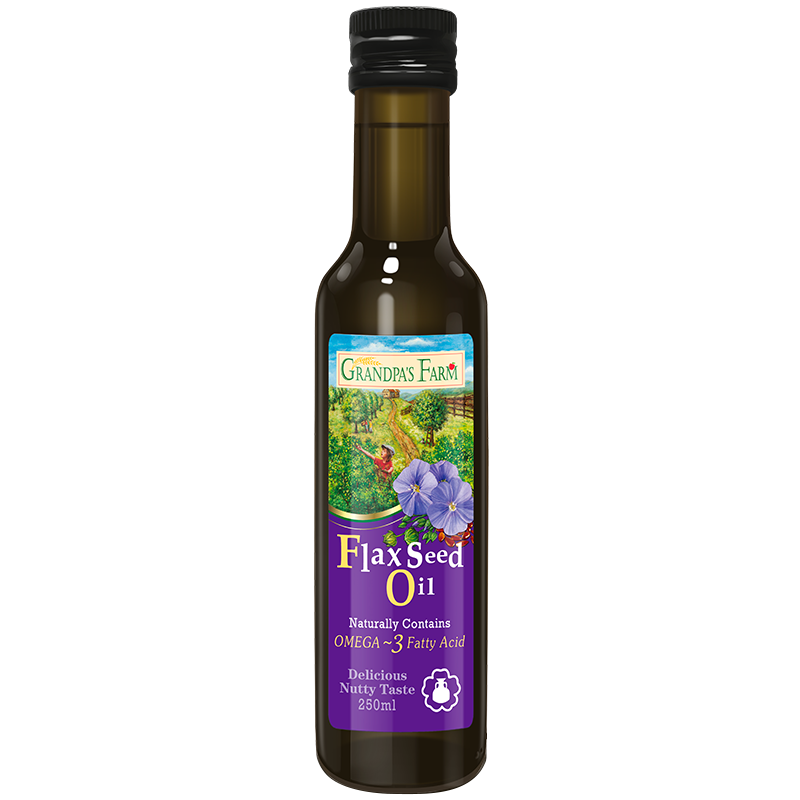 爷爷的农场亚麻籽油食用油250ml 进口热炒油宝宝辅食油 适用婴幼儿的油