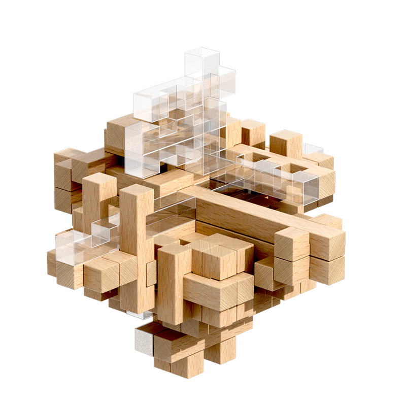 智酷堡鲁班榫卯积木儿童diy手工拼搭房子积木益智玩具男女孩生日礼物