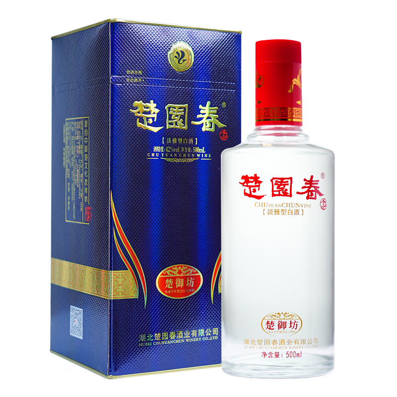 楚園春楚御坊42度淡雅浓香型白酒湖北宴席送礼盒装酒 42%vol 500mL 1瓶 单盒