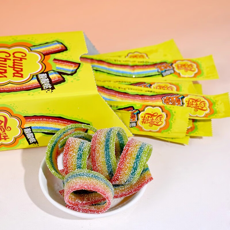 阿尔卑斯 珍宝珠酸条105g32条整盒酸酸哒彩虹软糖橡皮糖儿童零食 16条尝鲜酸条软糖10.5g*16条