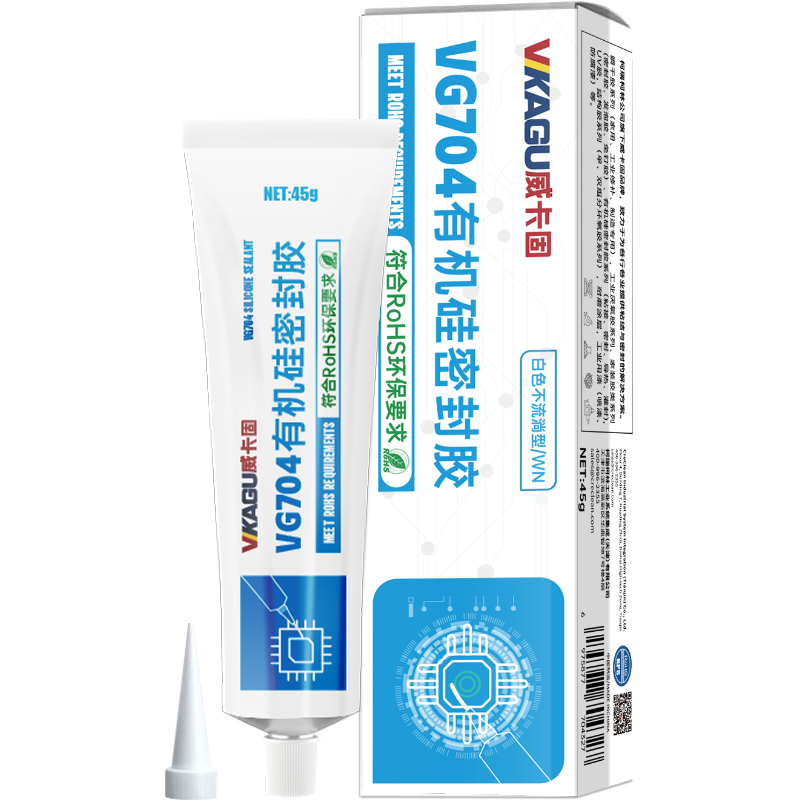 ������/VIKAGU �л����ܷ⽺704���𽺹�ҵ�׽�RTV�轺�����ܷ��Ե�̶��͸��·�ˮVG704 45g/֧����ɫ�������ͣ�