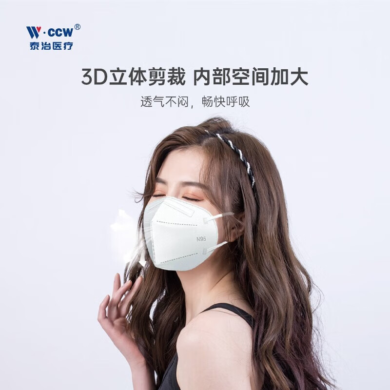 泰治医疗N95医用防护口罩5层灭菌级独立包装双层熔喷成人防病毒流感 5层【医用独立包装】囤货装60只