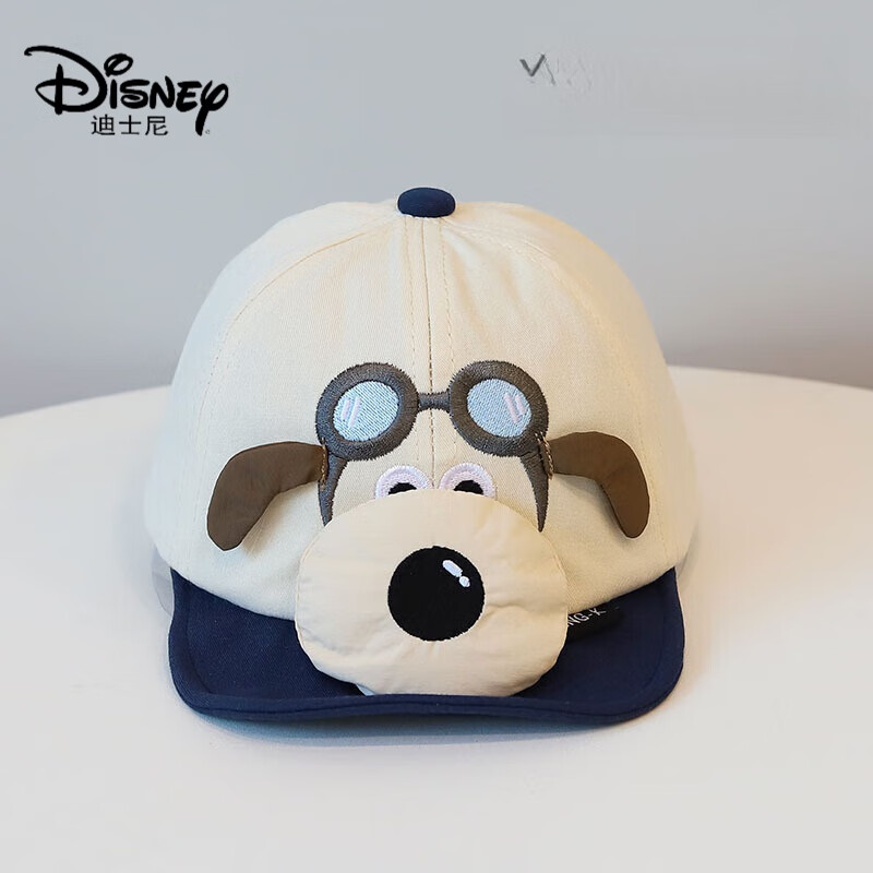 迪士尼（Disney）韩版宝宝帽子春秋薄款可爱男童鸭舌帽儿童软檐棒球帽婴儿遮阳帽夏 藏蓝+6-28月+46-50cm(可调节)