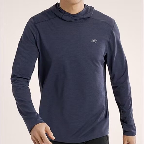始祖鸟Arcteryx Cormac Hoody始祖鸟速干连帽套头长袖连帽衫男6370 黑宝石蓝色 S