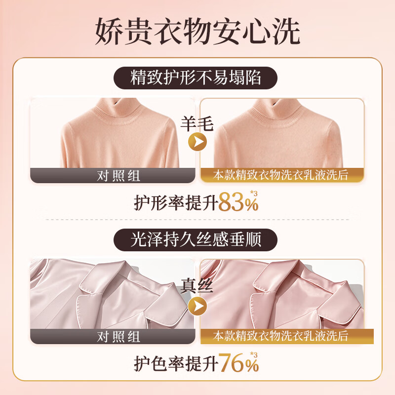 蔬果园羽绒服洗衣液 羊毛衫羊绒专用洗涤剂蓬松留香防缩水真丝清洗剂 【精致洗衣】洗衣乳液500g*2