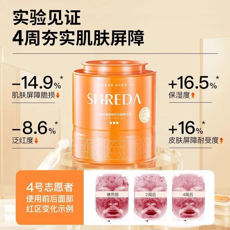 诠润皮脂膜次抛修护精华皮脂屏障修护敏感泛红精华棒护肤品福瑞达精华 1.3ml*52支+涂抹面膜*4+皮脂洁面10g