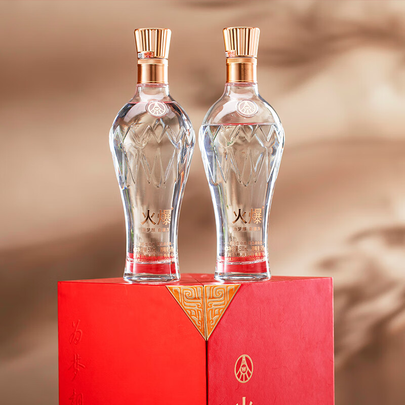 五粮液股份52度总厂生产火爆礼盒浓香型白酒送礼宴请婚宴喜酒 52度 500mL 2瓶