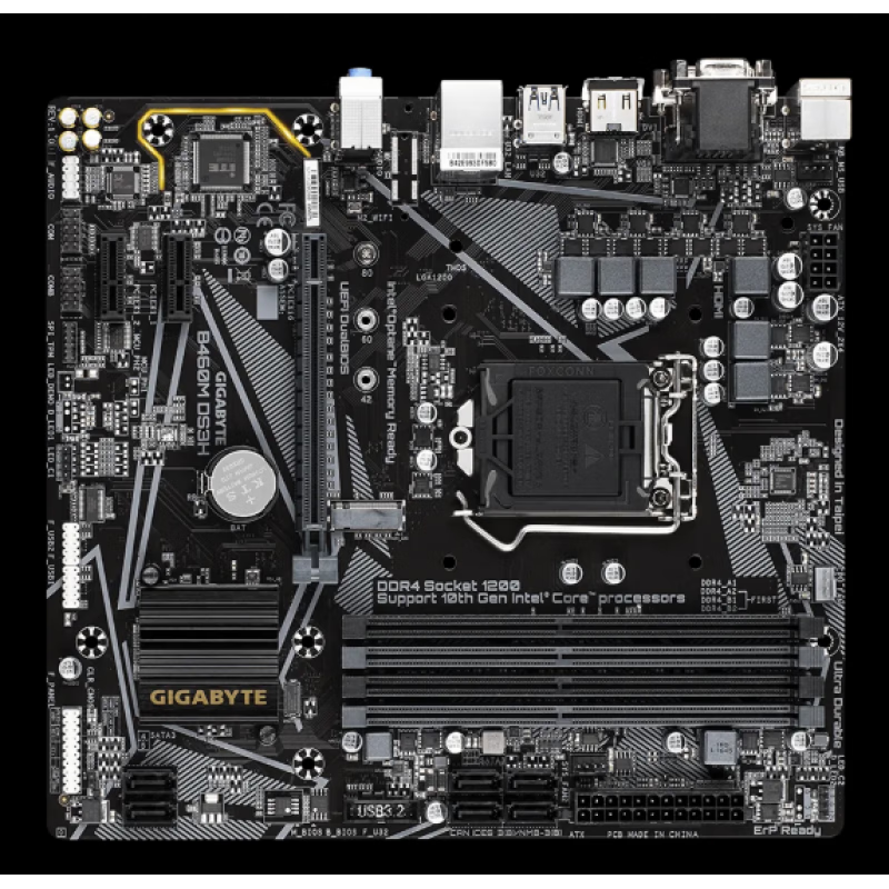 技嘉新到 技嘉B460M DS3H 支持10代CPU 1200针 全接口主板