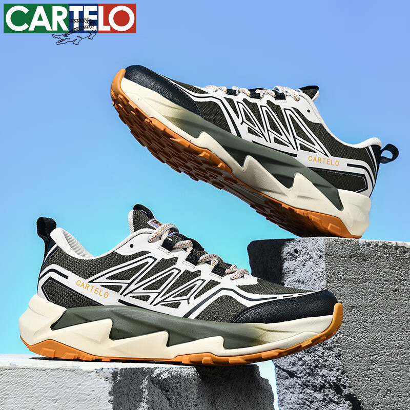 卡帝乐鳄鱼春夏新款男鞋时尚休闲运动鞋男士低帮透气网面鞋潮流百搭鞋子 QH3371青灰 42