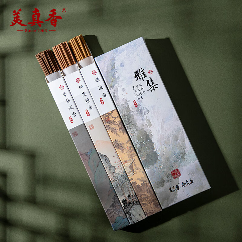 美真香 天然檀香芽庄沉香龙涎线香熏香客厅家用室内香薰 90g约200支