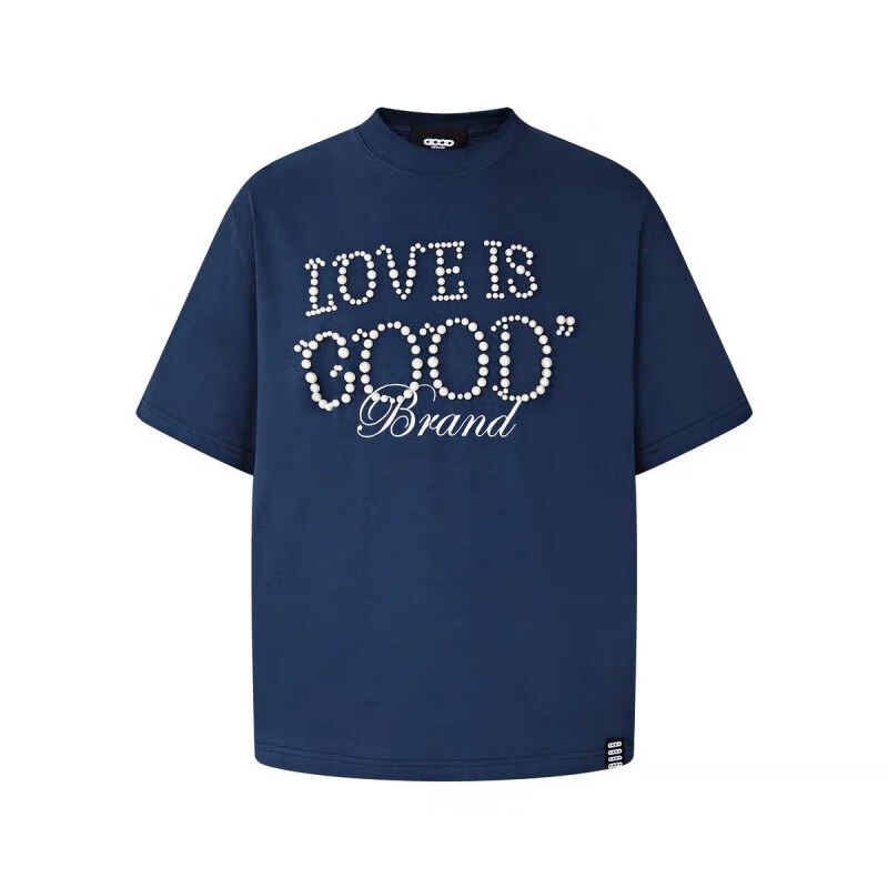【珍珠迎好运】GOODBRAND LOVE IS GOOD珍珠标语短袖T恤 男女同款 红色 【红火限定】 XL 衣长77(170-200斤)