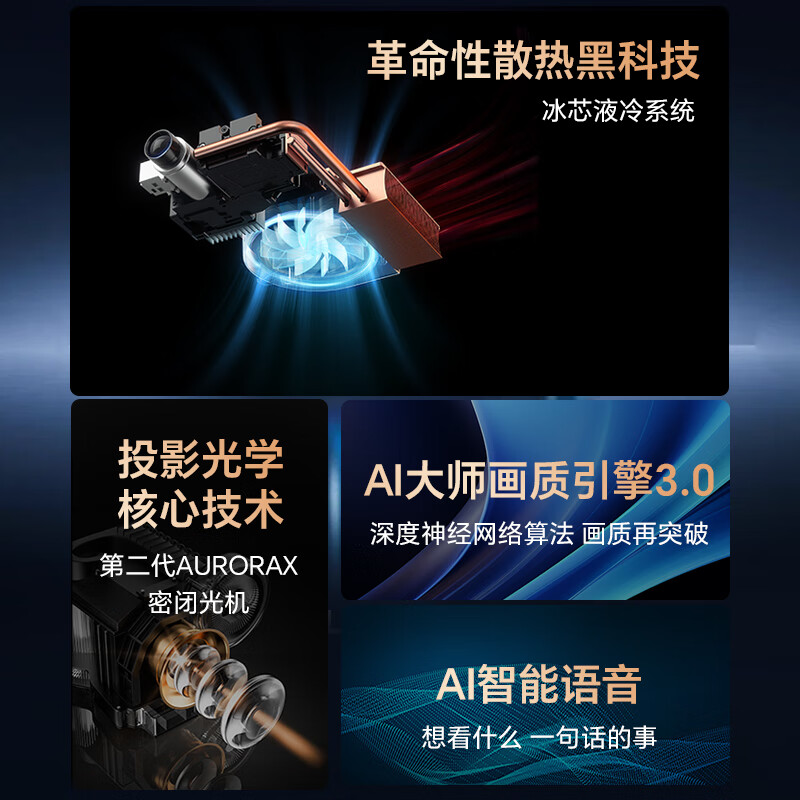 智越家【年度旗舰新品】投影仪家用超高清白天送幕布1080P办公投影机卧室电视手机智能家庭影院 全自动对焦丨全封闭光机丨WiFi6