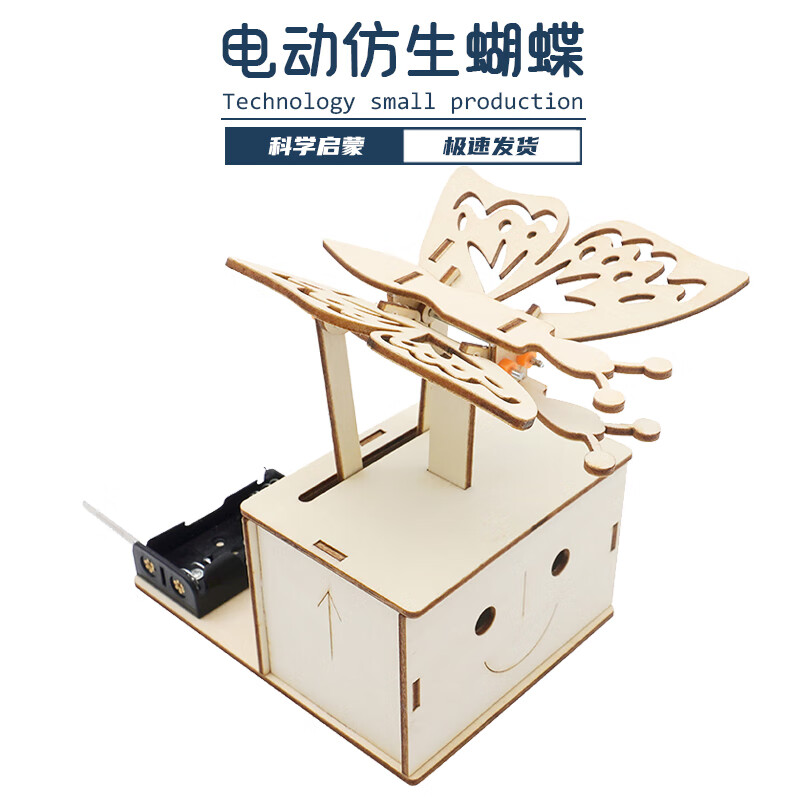 玩小匠儿童科技小制作diy材料模型中小学科学实验steam手工套装益智玩具 【仿生】电动仿生蝴蝶