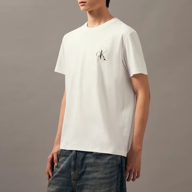 Canter Koala2025新款 男装夏款ck短袖男t恤字母印花圆领体恤上衣男121 121 黑色 M /170建议105-120斤