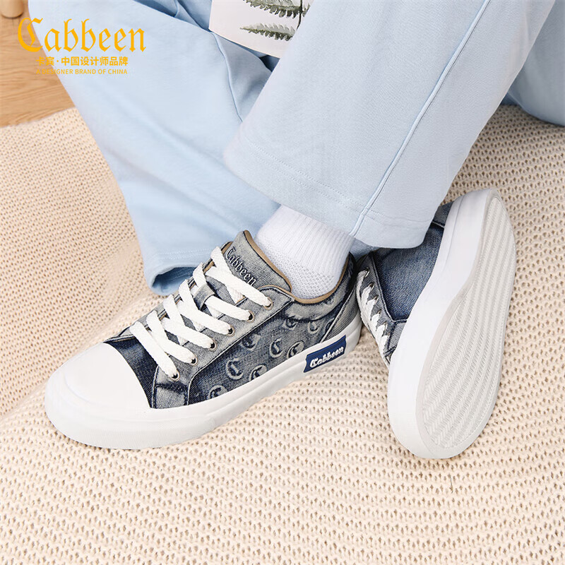 卡宾帆布鞋男鞋春季新款薄款透气板鞋男百搭厚底增高休闲鞋子男驾车鞋 蓝色 41 【标准皮鞋尺码】