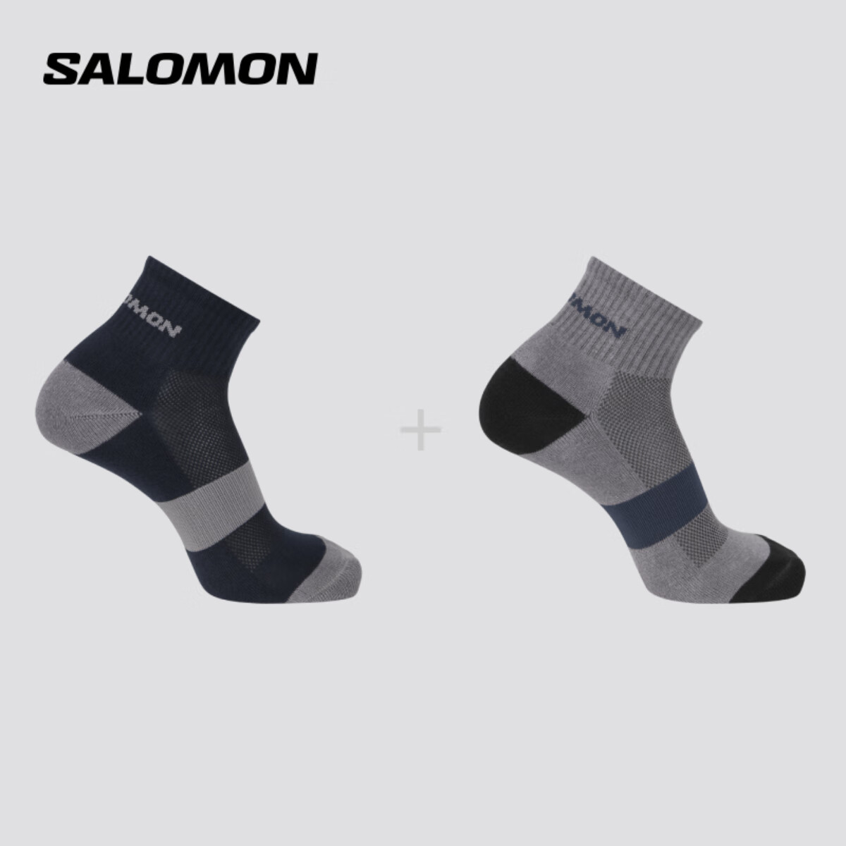Plus会员:萨洛蒙（Salomon）男女款 户外运动袜2双