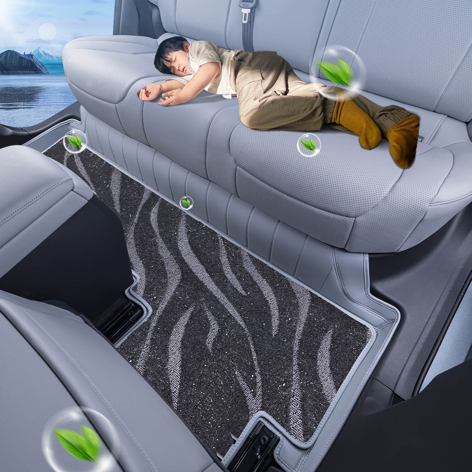 工马适用小鹏M03脚垫全包围小鹏MONA M03改装饰配件tpe脚垫地毯 甄选小鹏M03夜幕灰单层脚垫