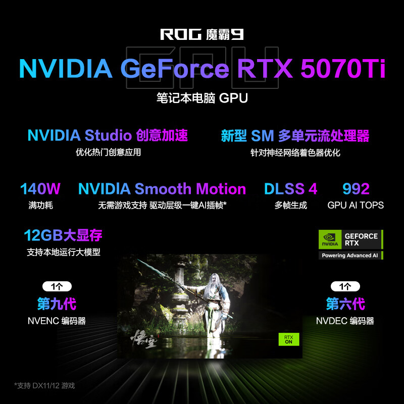 ROG【京东独家】魔霸9 锐龙9 16英寸 游戏本笔记本电脑(R9 9955HX 16G 1T RTX5070Ti 2.5K 240Hz)