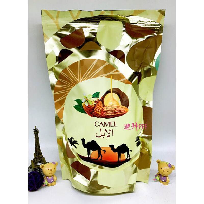 现货迪拜特产camel外层白巧克力骆驼奶椰枣夹杏仁500g旅游伴手礼 白