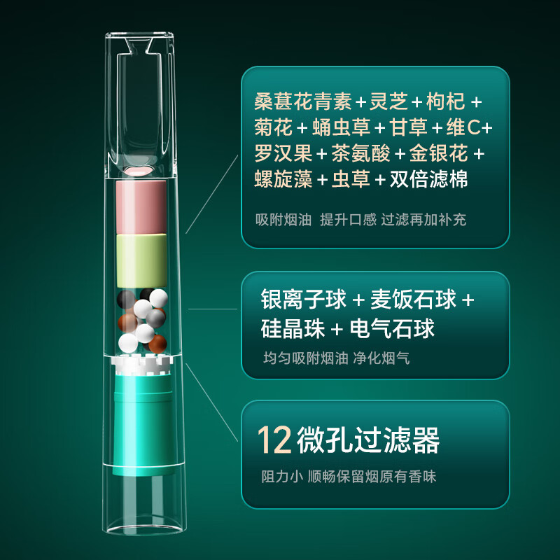 爱斗仕（ADOUS）烟嘴一次性过滤嘴粗中细三用过滤器通用男士抽烟吸烟滤嘴焦油烟具 12微孔草本精华 粗中细三用 100支