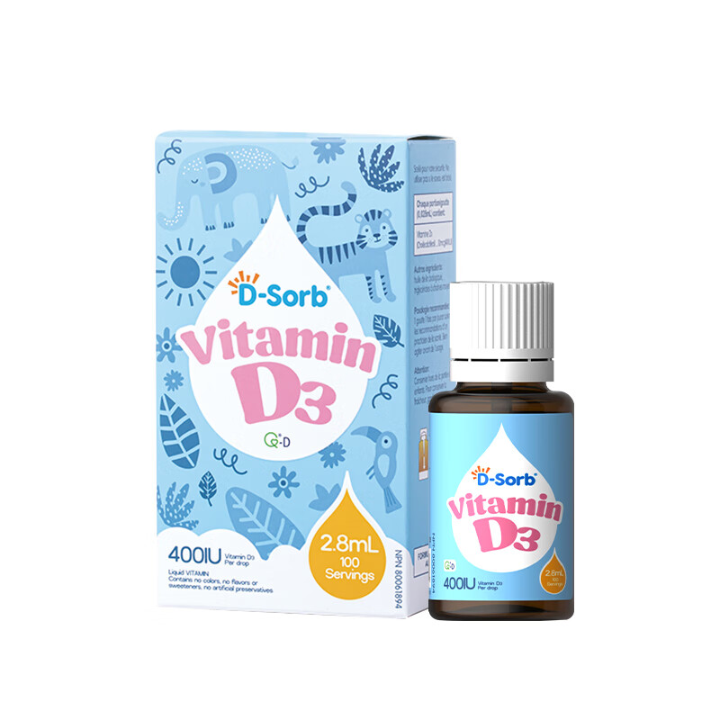 D-Sorb维生素d3滴剂400IUvd3加拿大原装进口D3滴剂2.8ml 【400IU】 2.8ml*1瓶