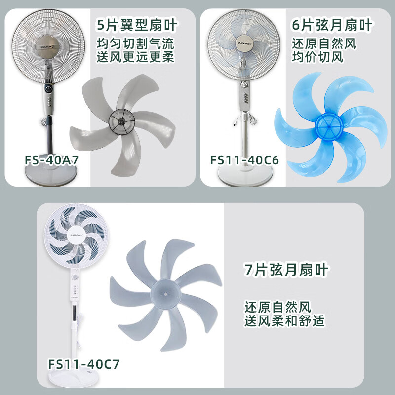 金羚风扇16寸家用落地扇大风量办公室强力台式电扇摇头电扇宿舍电风扇 16寸【7扇叶】120分钟定时/电源线长1.6米