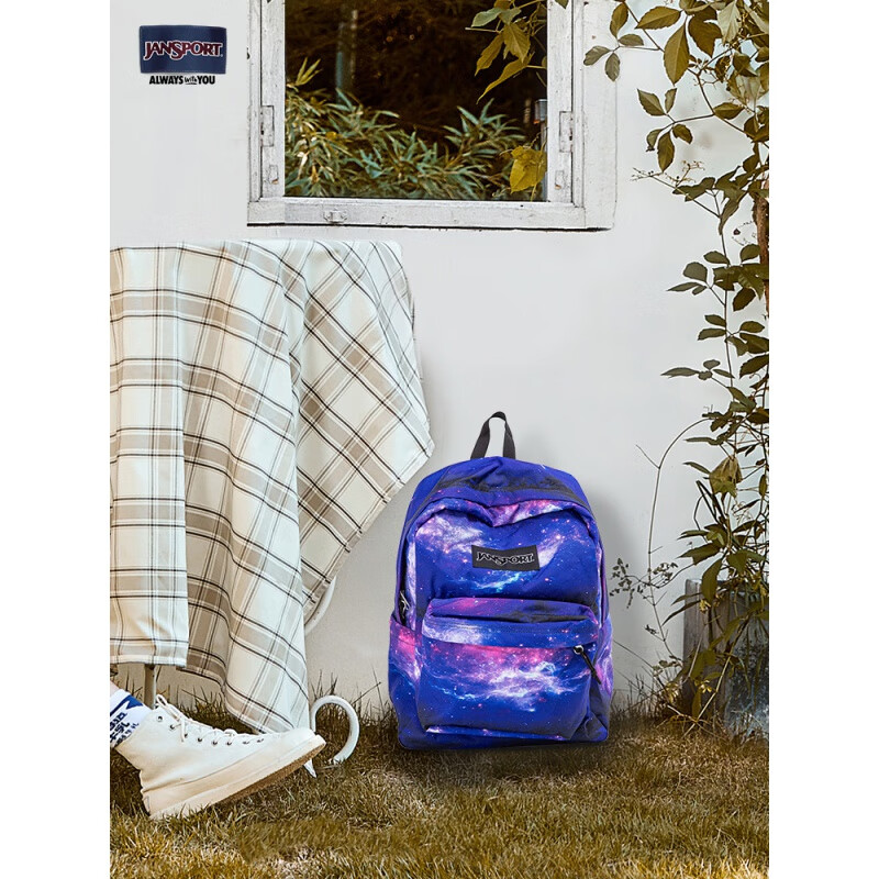 JANSPORT【新品】經(jīng)典休閑戶外印花個(gè)性獨(dú)特森系銀河星空學(xué)生書(shū)包4QUE91S 4QUE91S-銀河星空-電腦隔層+水壺