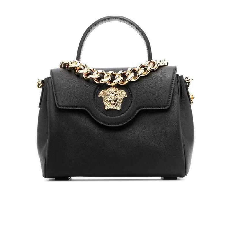 范思哲（VERSACE）女士手提包  Medusa  經(jīng)典簡(jiǎn)約大容量耐用日常通勤手提包 黑色 均碼
