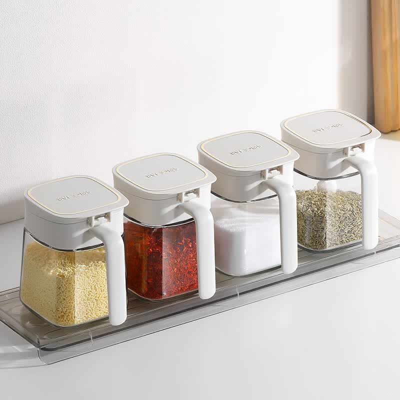 【精选】调料盒油壶套装家用厨房盐罐调味瓶罐玻璃调料瓶收纳盒糖 象牙白【1个】